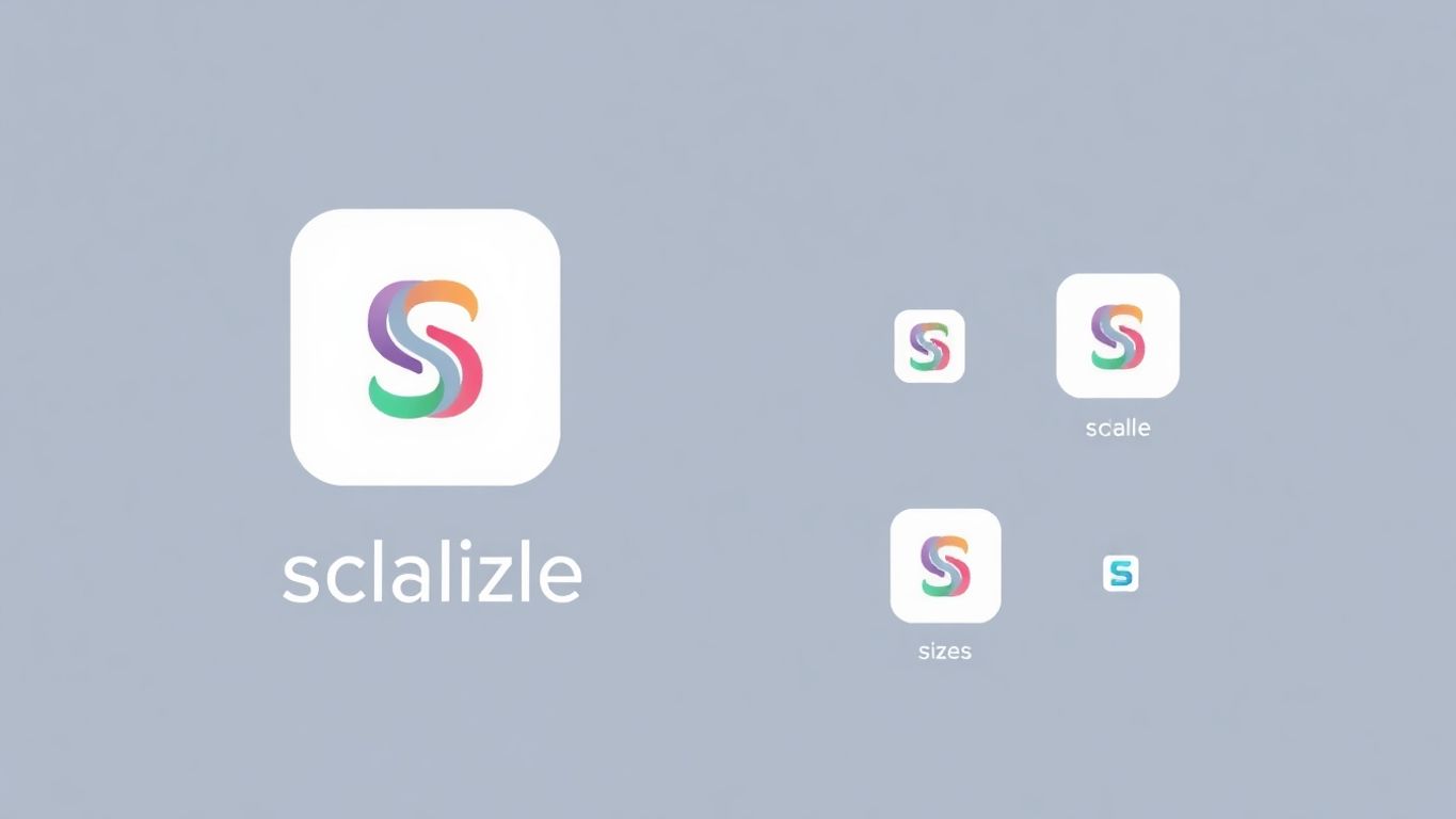 Illustrasjon av skalerbar logo i moderne stil.