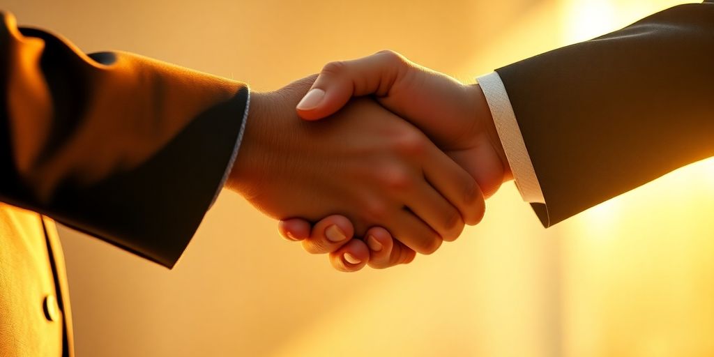 Handshake signifying business growth and successful lead generation.