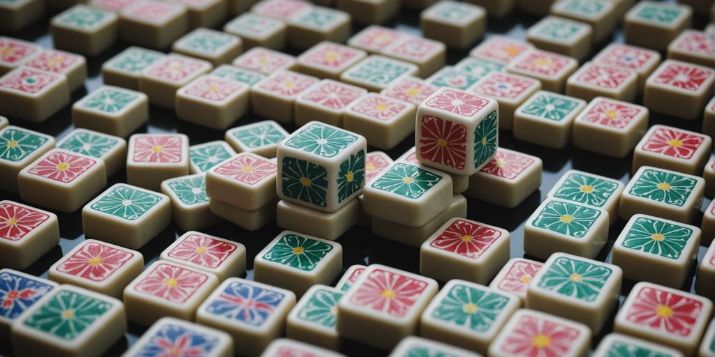 Mahjong season tiles displayed in an organized layout.