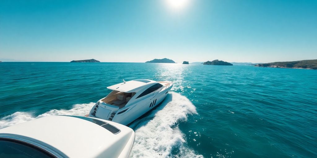 Yacht sailing on clear blue Croatian waters.