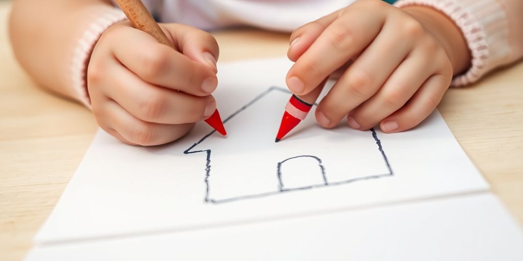 Child coloring, vibrant colors, close up.