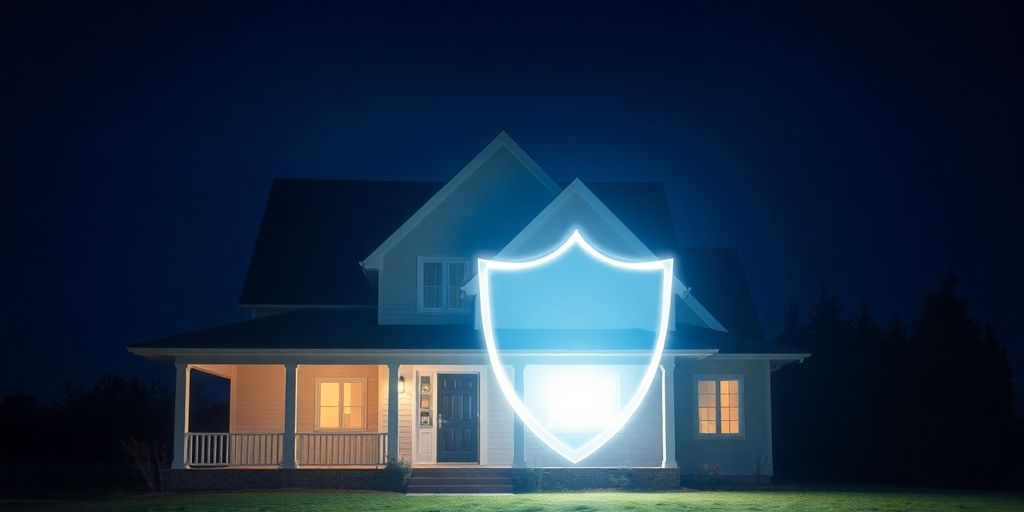 Casa con llave y un escudo protector.