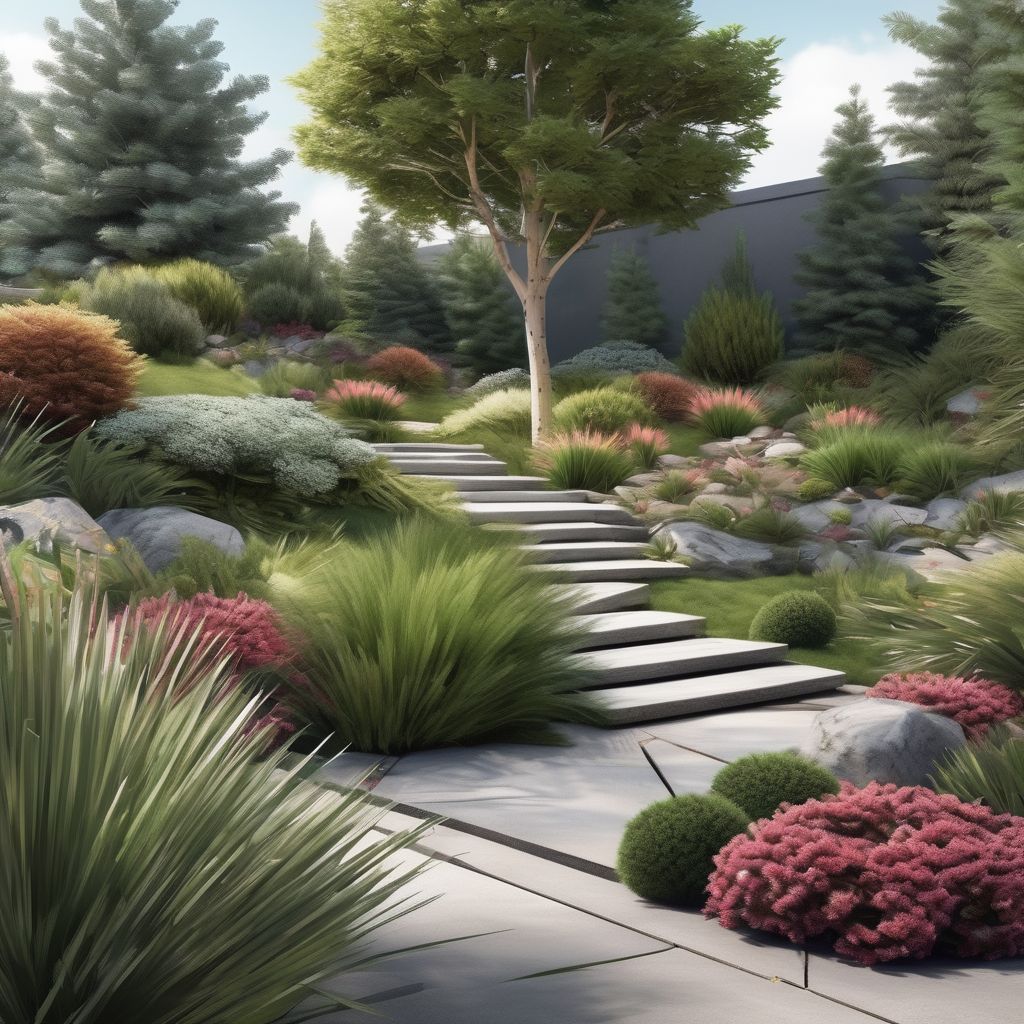 landscape design materials concept illustration