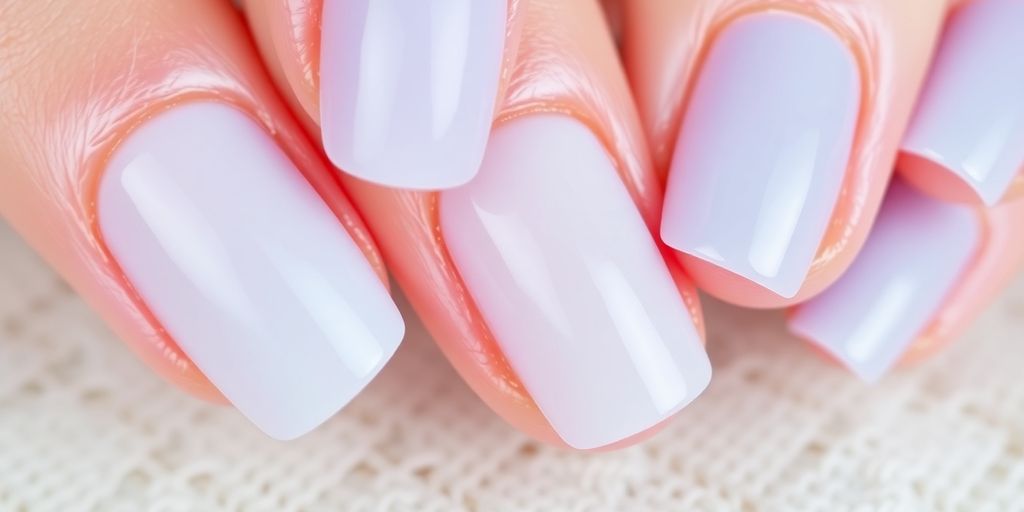 Unhas em gel brilhantes e bem cuidadas.