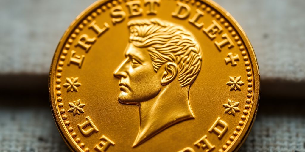 Pièce de Louis d’Or avec des détails dorés.