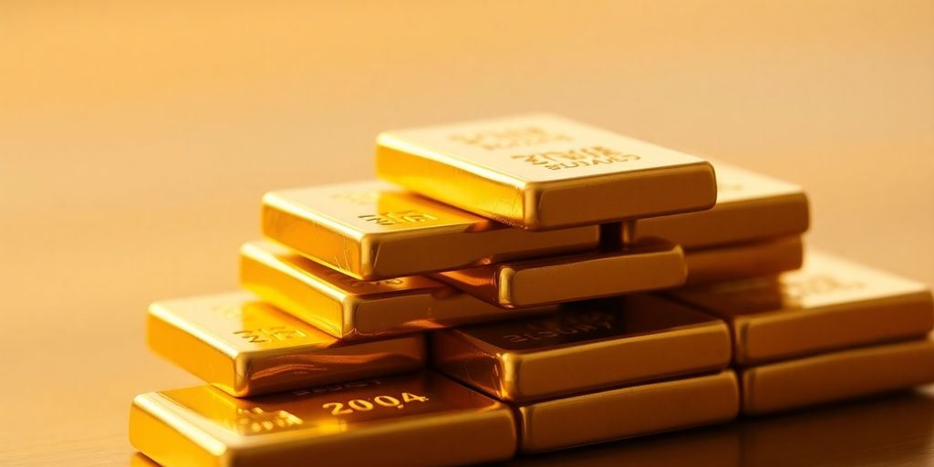 Petits lingots d'or empilés