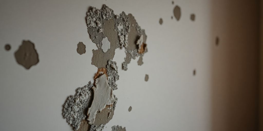 Close-up of mold on a damaged wall.