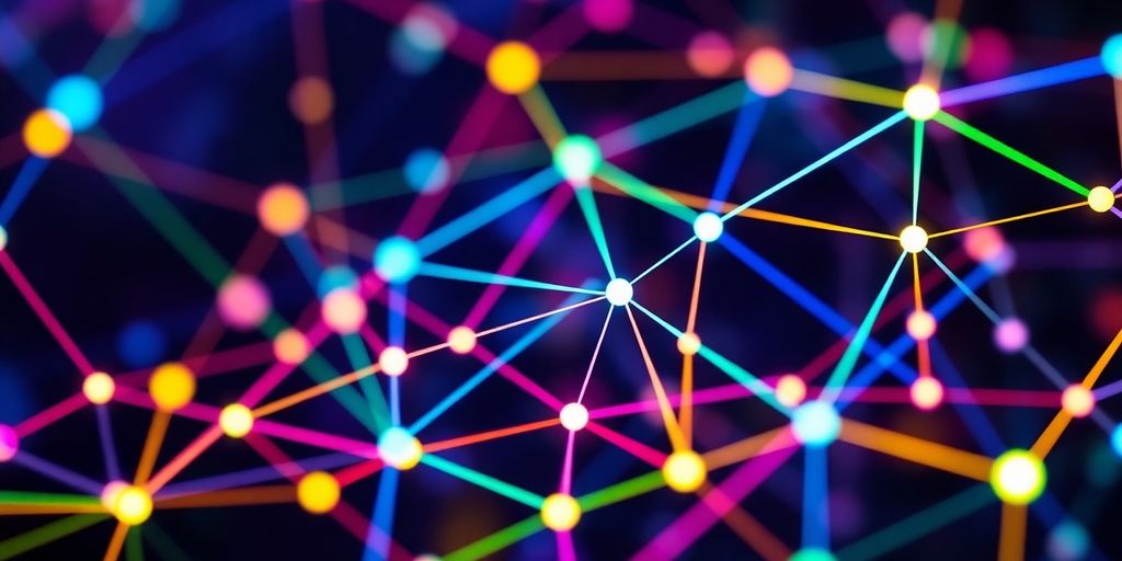 Colorful blockchain network illustrating financial transparency in accounting.