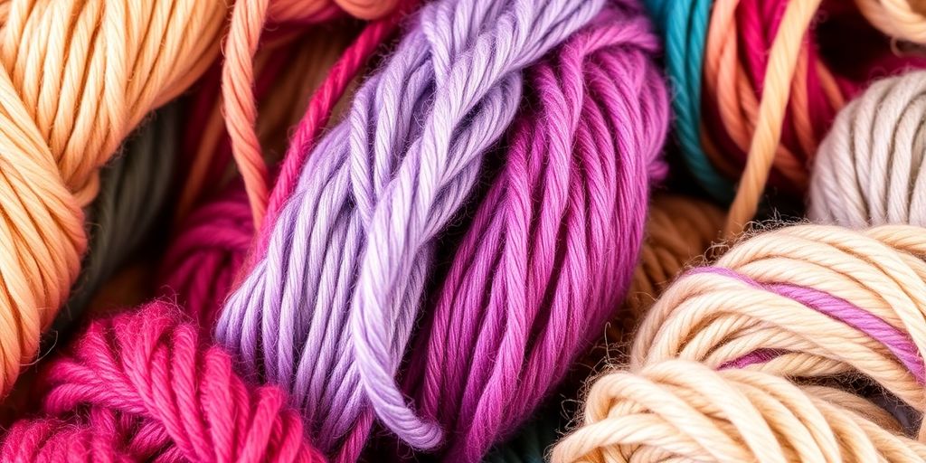 Skeins of yarn in various weights