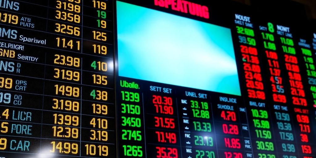 Sports betting odds board with dynamic fluctuating numbers.