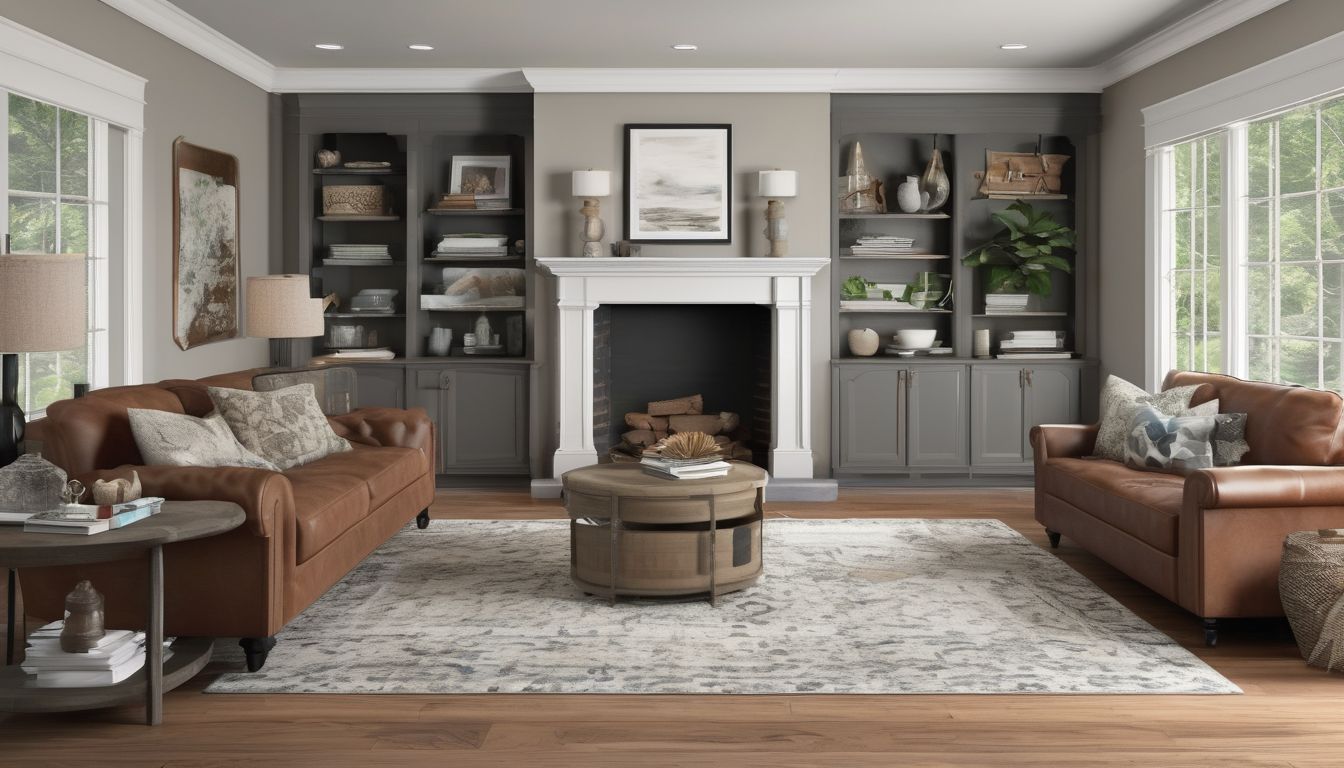 family decluttering living room