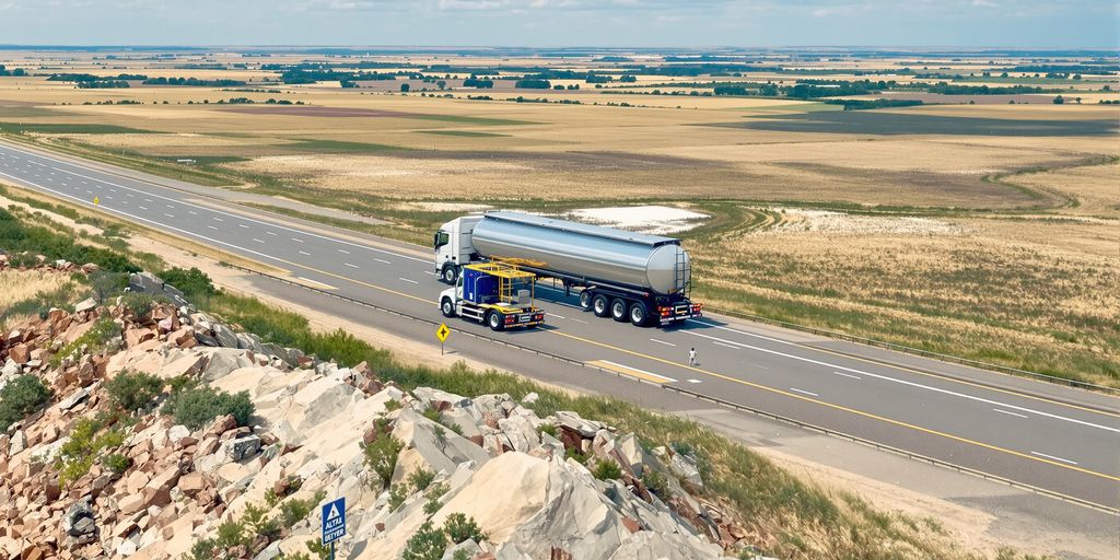 Diesel truck delivering fuel nationwide.