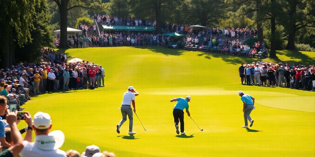 PGA Tour golfers competing on a sunny day.
