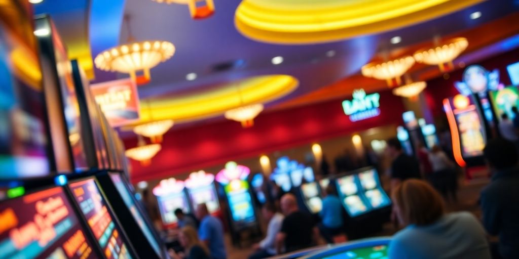 Casino scene with players enjoying games in New Zealand.
