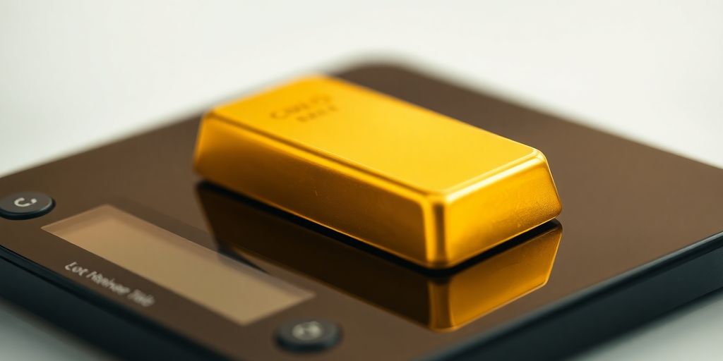 Lingot d'or sur balance