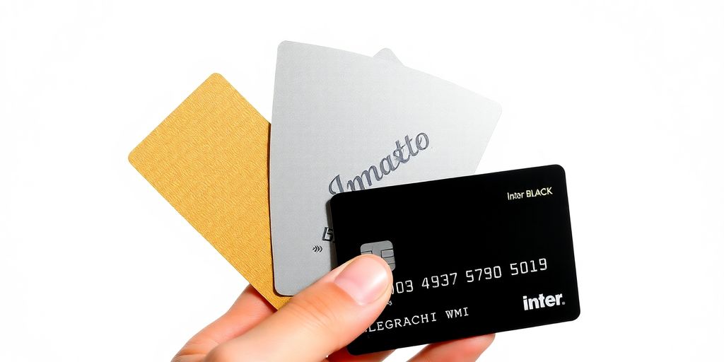 Cartões de crédito Inter Gold, Platinum e Black.