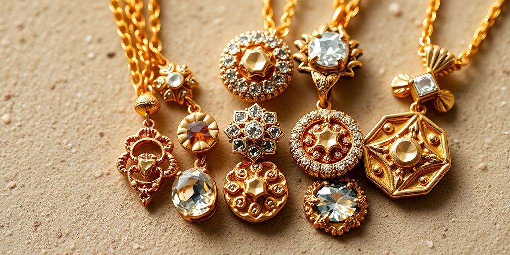 Bijoux en or recyclé sur fond naturel et texturé.