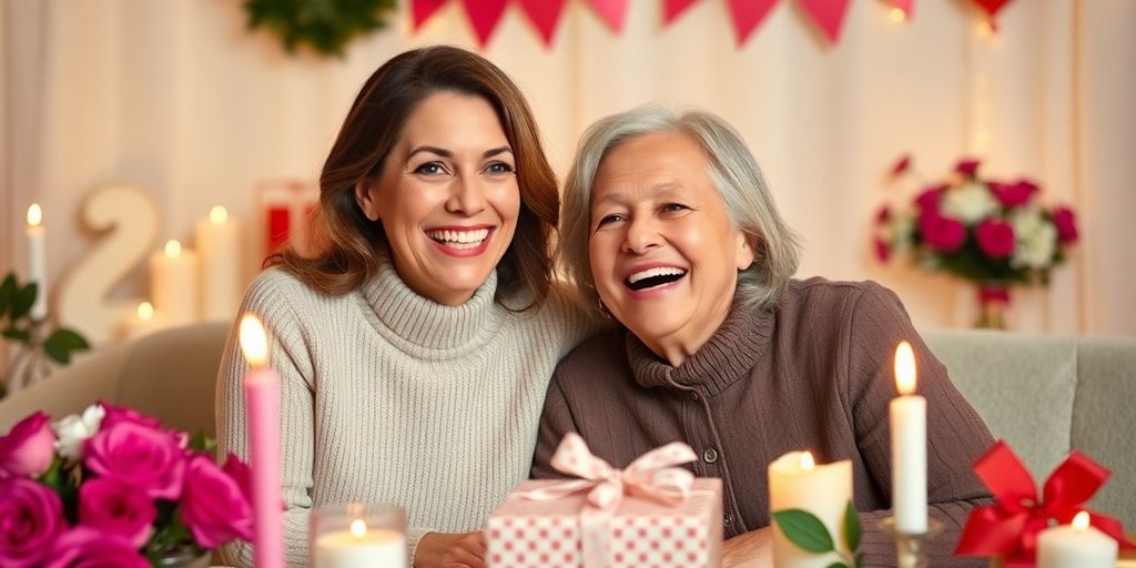 Couple celebrating 12th anniversary with gifts and joy.
