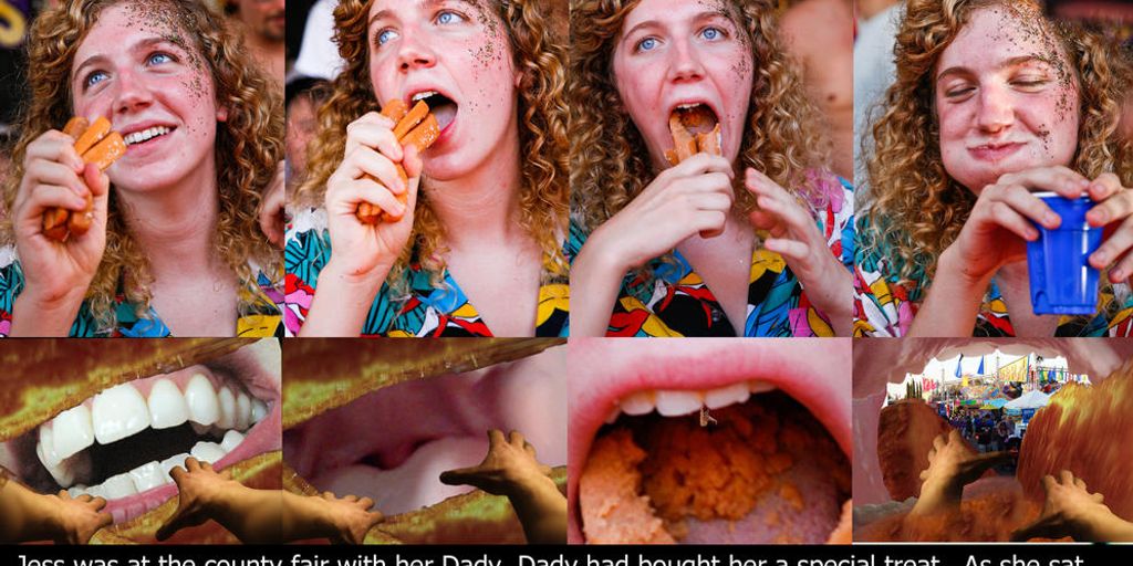swimmer eating dried cereal by the pool
