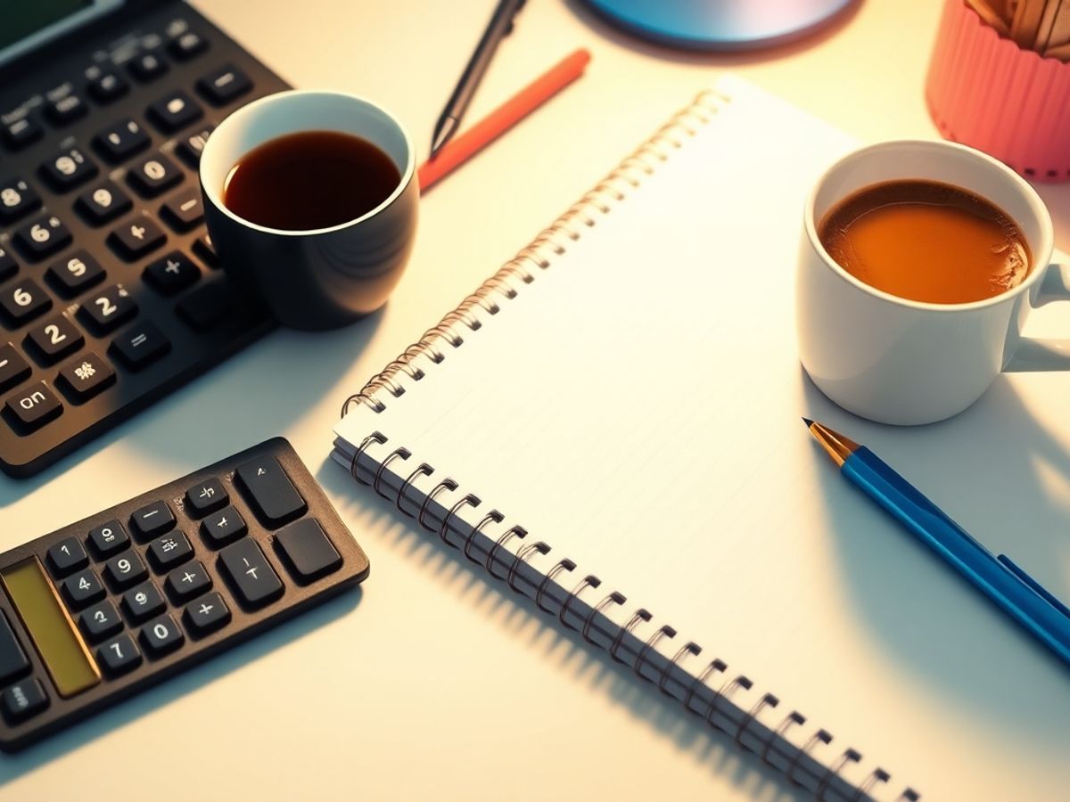 Birou cu un calculator și o agendă de afaceri.