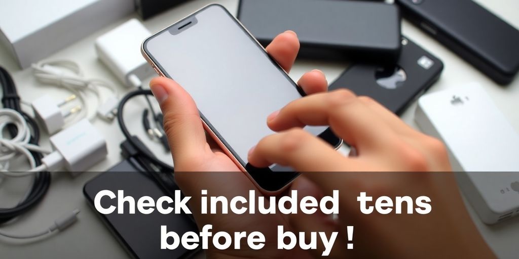 Mão segurando smartphone usado com acessórios ao redor.