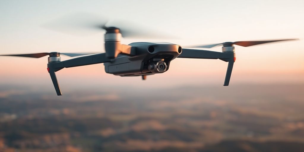 Drone Antigravity A1 en vol, capturant une scène aérienne.