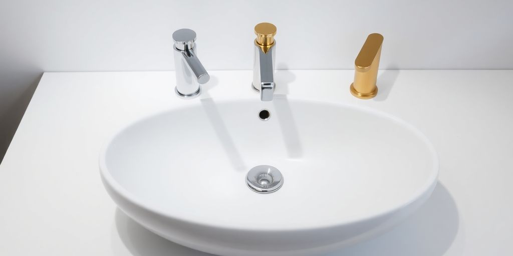 Modern bathroom taps with luxurious finishes.