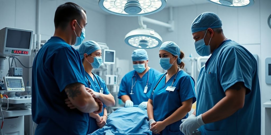 Intensivpflege Fachkräfte in einer klinischen Umgebung.