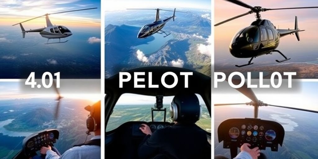 Helicopters flying with pilots in the cockpit.