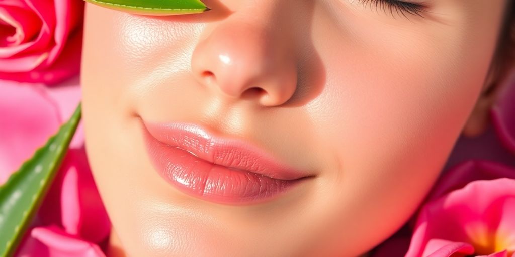 Radiant skin with rose petals and aloe vera