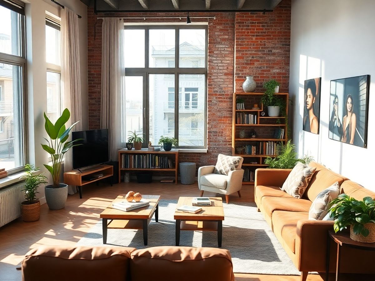 Interior confortabil al unui apartament pentru chiriași.