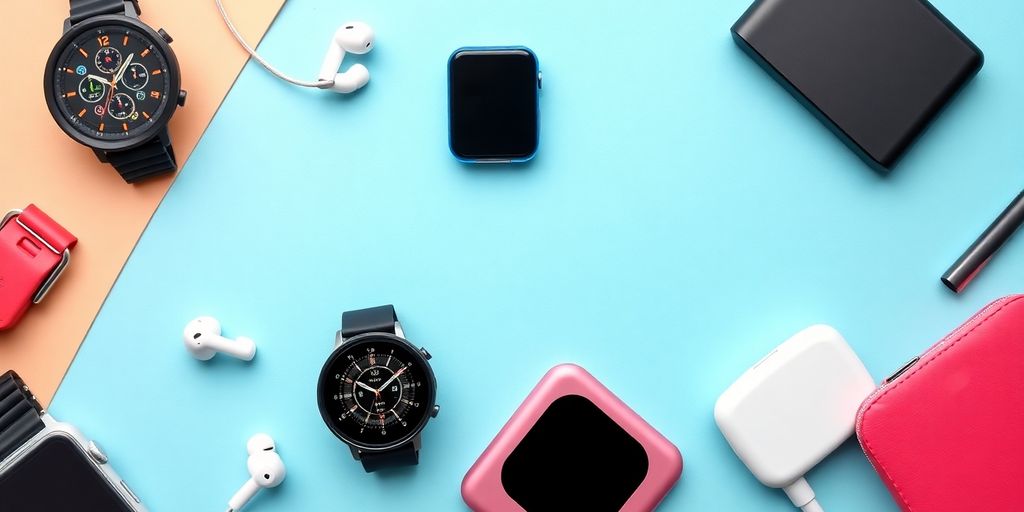 Collection of modern tech gadgets for sisters.