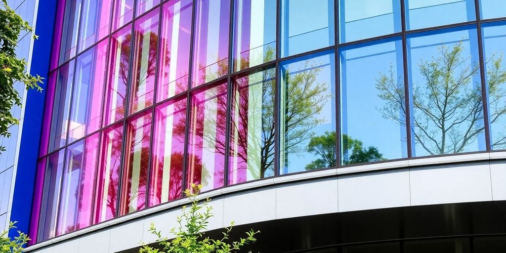 Modern building facade with large glass panels by Vistawall.