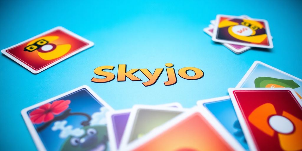 Jeu de cartes Skyjo avec des cartes colorées en gros plan.