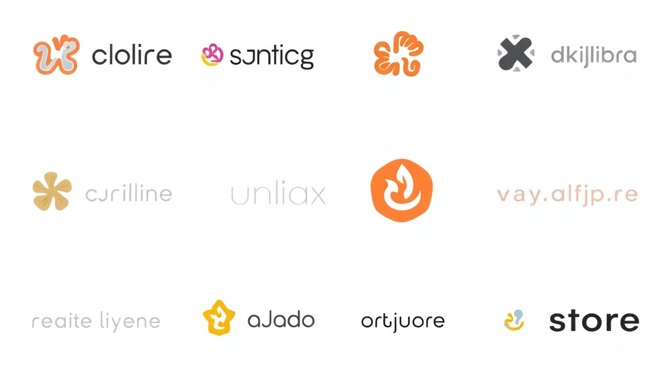 Moderne logo design for nettbutikker i myke farger.