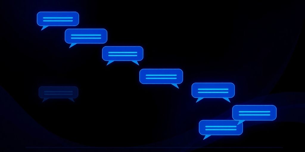 AI chat interface with futuristic glowing elements.