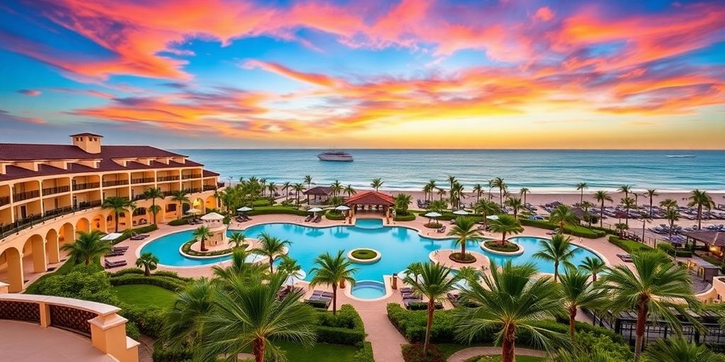 Hermosa vista del Secrets Puerto Los Cabos Resort.