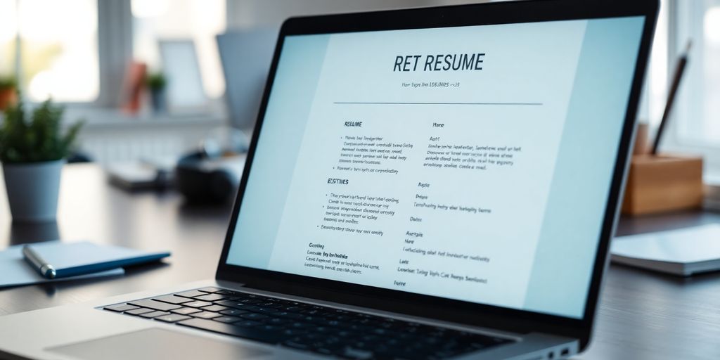 Clean, professional resume on a modern desk.