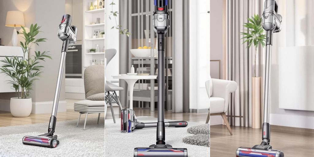 Verschiedene Akkusauger in modernen Designs.