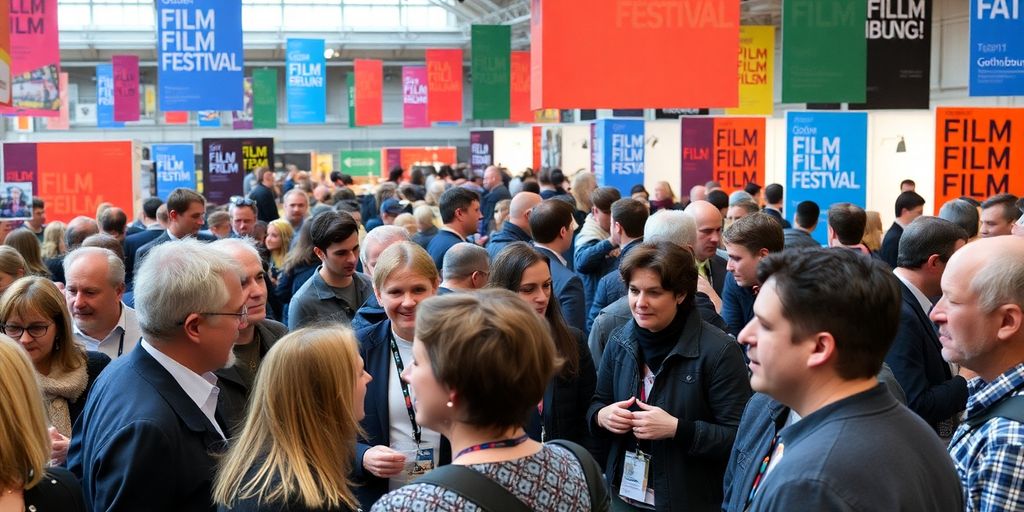 Attendees debating at the Gothenburg Film Festival.