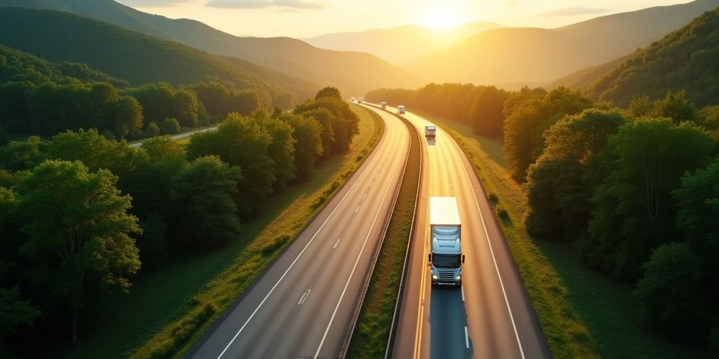 Scenic highway view of Interstate 40.