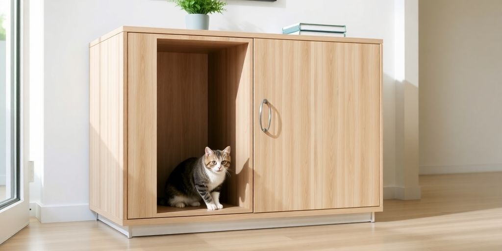 Snygg kattlåda möbel
