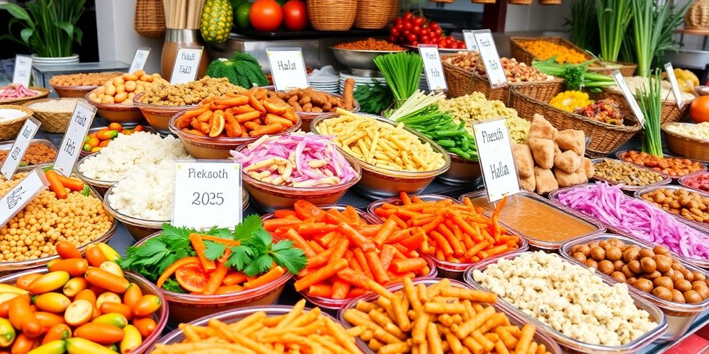 อาหารฮาลาลหลากหลายสีสันและวัตถุดิบสดใหม่