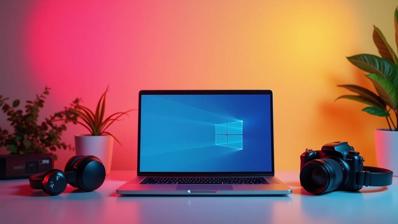 Modern workspace with tools for video content creation.