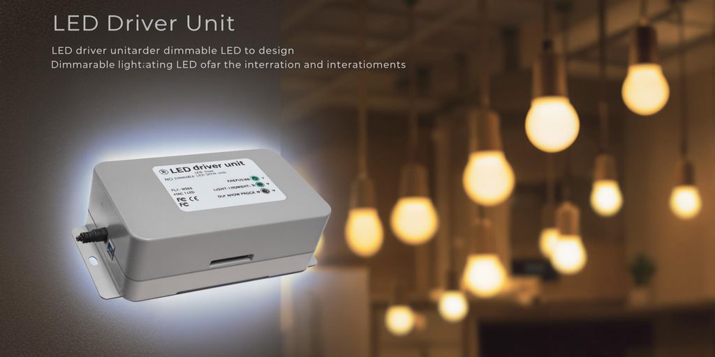 Modern LED driver with dimmable lights in a setting.