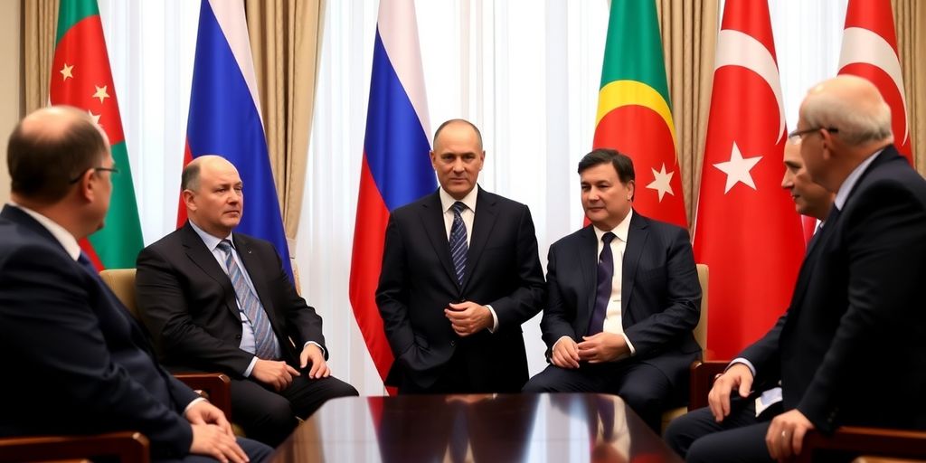 Diplomatic meeting between Armenia and Azerbaijan leaders with Lavrov.