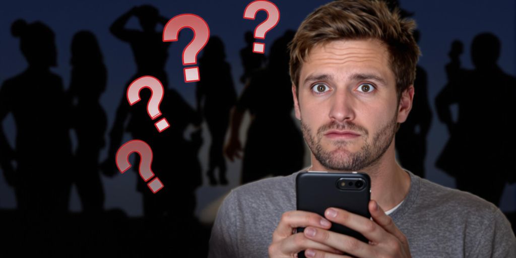 Person avec un smartphone, regard perplexe face à un appel.