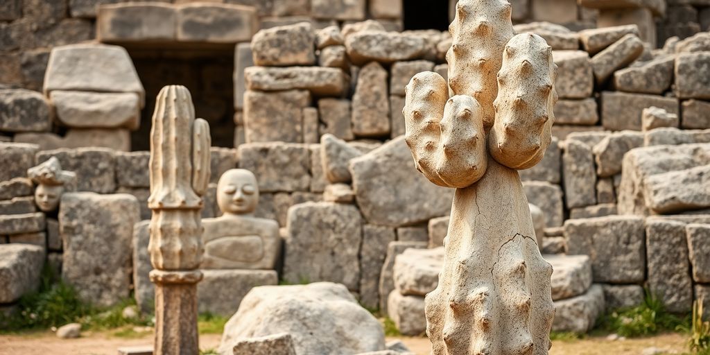 Esculturas toltecas de cactus