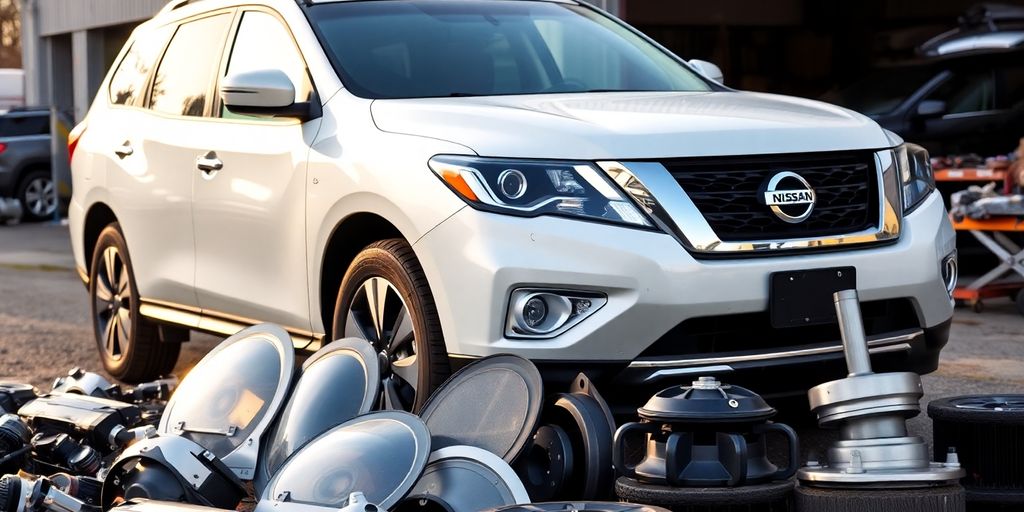 Nissan Pathfinder with automotive parts
