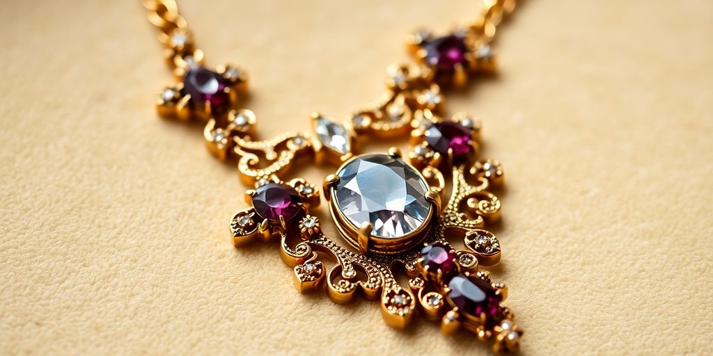 Bijou ancien en gros plan sur fond en velours.